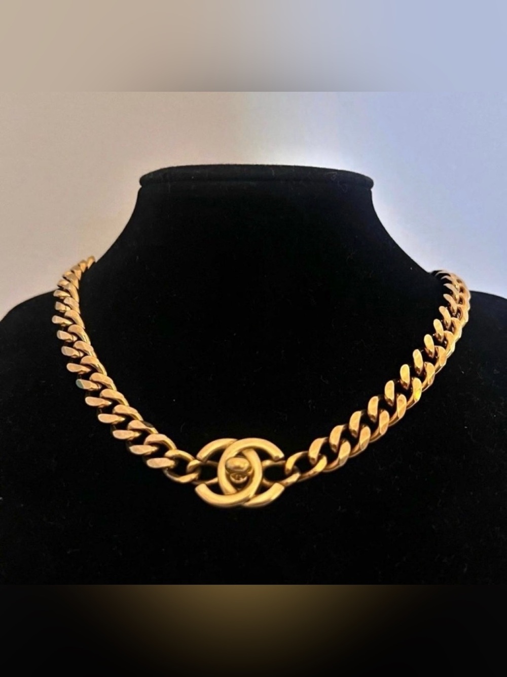 Vintage CHANEL Gold Iconic CC Necklace